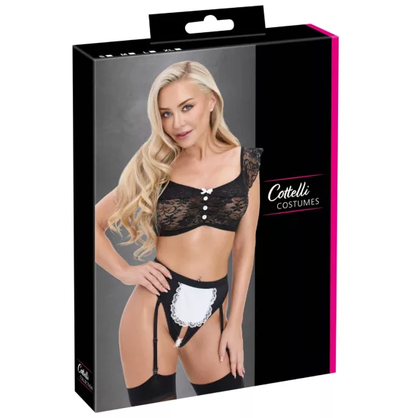 Cottelli - Dienstmädchen-Kostümset (schwarz-weiß) - L