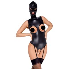   Bad Kitty - Kopfmaske und Body mit offenen Brust- und Genitalbereich (schwarz)