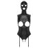 Bad Kitty - Offener Body & Maske (Schwarz) - XXL