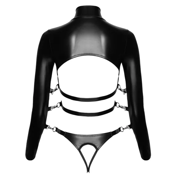 Bad Kitty - Offener Brust Bondage-Set (schwarz) - L