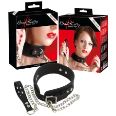 Bad Kitty - Silikon Halsband & Leine (schwarz)