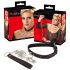 Bad Kitty - Halsband mit Herz & Metallleine (schwarz)