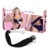 Bad Kitty - Lederpeitsche mit gläsernem Dildo (transparent-schwarz)