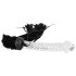 Bad Kitty - Lederpeitsche mit gläsernem Dildo (transparent-schwarz)