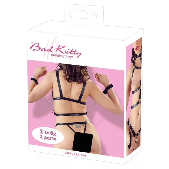 Bad Kitty - Genietzgeschirr & Handfesseln (schwarz)