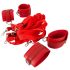 Bad Kitty - Rotes Bettfessel-Set aus Kunstleder mit Klettverschluss