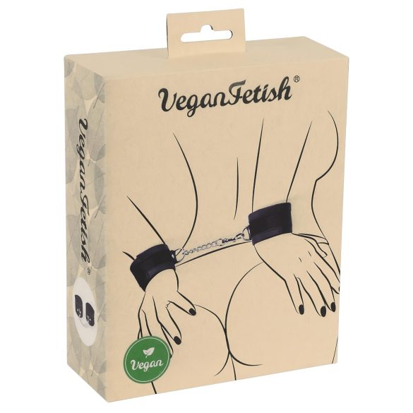 Vegan Fetisch - Kurze Handfesseln (Schwarz)