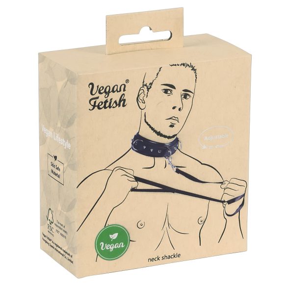 Vegan Fetish - Nietenhalsband und Leine (schwarz)