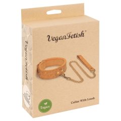 Vegan Fetisch - Halsband mit Leine (Kork)