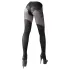 Cottelli - gemusterte, offene Strumpfhose (schwarz)