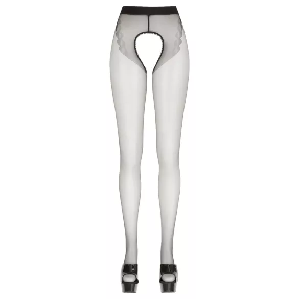 Cottelli - Doppelt wirkende offene Strümpfe (schwarz) - 5