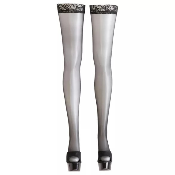 Cottelli - Schwarze Halterlose - mit Streifen