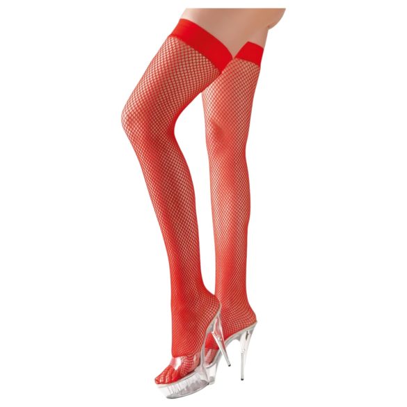 Cottelli - Feinmaschiges Netz-Strümpfe (rot) - XL