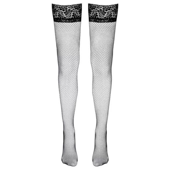 Cottelli - Netzstrümpfe mit breiter Spitze (schwarz)