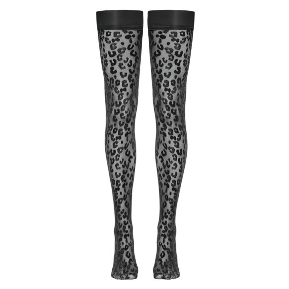Cottelli Legwear - Leopardenmuster Strümpfe (schwarz)