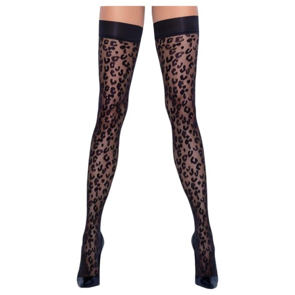 Cottelli Legwear - Leopardenmuster Strümpfe (schwarz) - 3