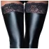 Noir - Spitze glänzende Halterlose (schwarz) - XL