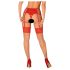 Obsessive - Spitzenstrümpfe (Rot-Natur) - L/XL