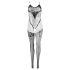 NO:XQSE - Spitzen-Netz-Overall - Schwarz (S-L)