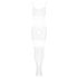 Obsessive G330 - Transparentes, gemustertes Overall (Weiß) - XL/2XL