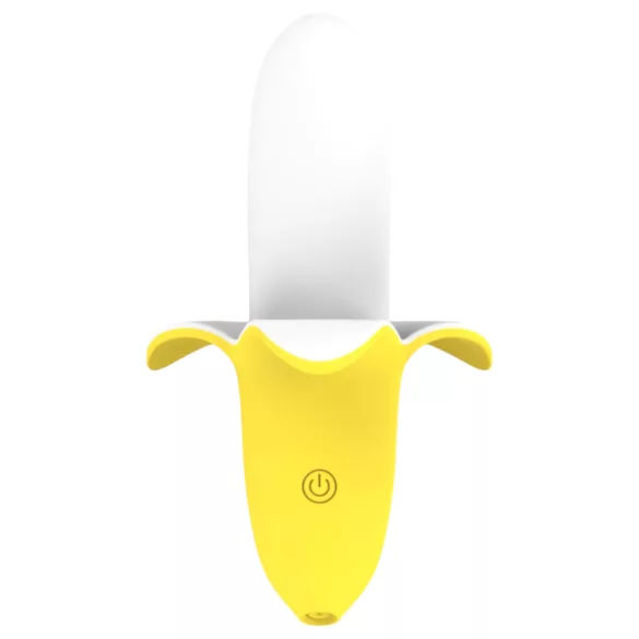 Lonely - Akku, wasserdichter Bananen-Vibrator (gelb-weiß)