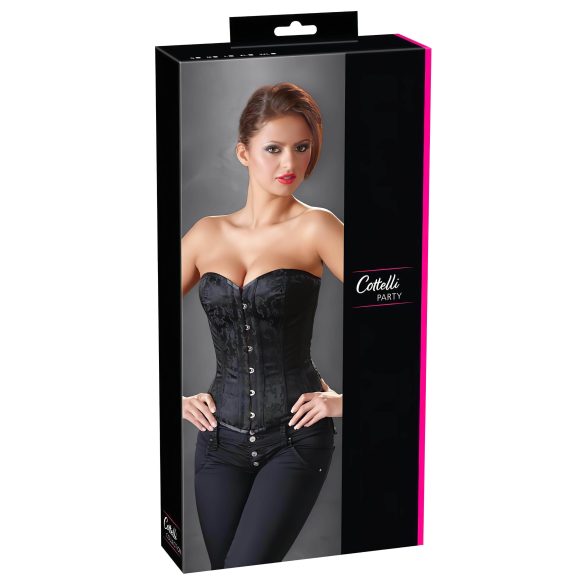 Cottelli - Besticktes Party-Korsett (Schwarz) - 2XL