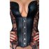 Noir - Spitzenkorsett mit Strumpfhalter (Schwarz)