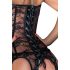 Noir - Spitzenkorsett mit Strumpfhalter (Schwarz) - M