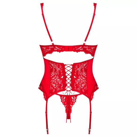 Obsessive Amor Cherris - Strapsen-Spitzen-Set (Rot)
