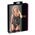 Cottelli - Glänzendes Streifen-Top, durchsichtig (schwarz) - XL