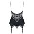 Obsessive 810-COR-1 - Spitzen-Strumpfhalter-Set (schwarz)