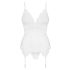 Obsessive 810-COR-2 - Spitzen-Strapsset (Weiß) - L/XL