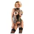 Abierta Fina - Funkelndes Spitzen-Open-Top (Schwarz) - L