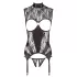 Abierta Fina - Funkelndes Spitzen-Open-Top (Schwarz) - L