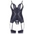 Cottelli - Spitzen-Top mit offenem Design und Tanga (schwarz) - M