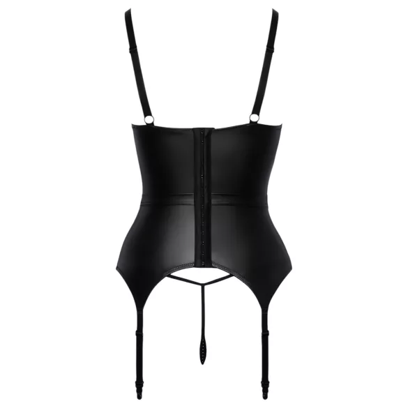 Abierta Fina - Hebe-Top mit Strumpfhalter (schwarz) - M