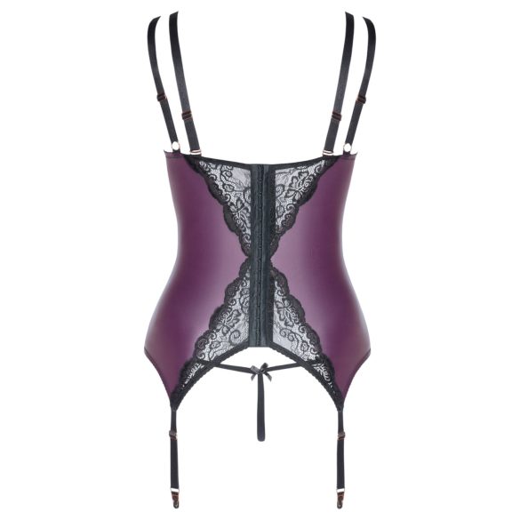 Cottelli Curves - Spitzen-BH-Set mit Schnürung (Lila) - 90D/XL