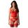 Obsessive Cupide Desir - durchsichtiges Spitzen-Set (rot) - L/XL