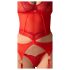 Obsessive Cupide Desir - durchsichtiges Spitzen-Set (rot) - L/XL