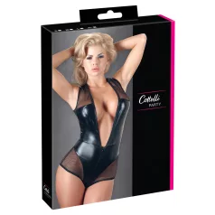 Cottelli - Glänzender Netz-Body (schwarz) - M