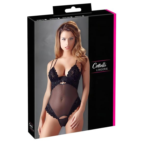 Cottelli - Samtweicher, variabler Body (schwarz)