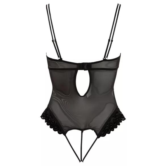 Cottelli - Samtiger, vielseitiger Body (schwarz) - 80C/M