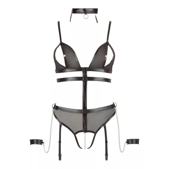 Cottelli Bondage - Strappy Open-Body mit Ketten (Schwarz) - XL