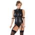 Cottelli Bondage - Glänzender Body ohne Ärmel & Fesseln (schwarz) - M