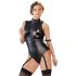 Cottelli Bondage - Glänzender Body ohne Ärmel & Fesseln (schwarz) - M