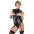 Cottelli Bondage - Glänzender Body ohne Ärmel & Fesseln (schwarz) - M