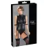 Cottelli Bondage - Ärmeloser, glänzender Body & Armfessel (Schwarz) - XL