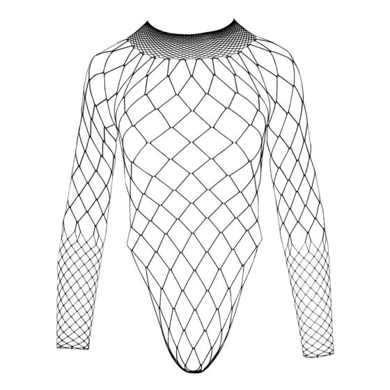 NO:XQSE - Langärmliger, Netz-Bodysuit aus Netzgewebe - Schwarz (Größe S-L)