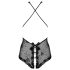 Obsessive Fiorenta - Perlen-schneller Spitzenbody (schwarz) - L/XL