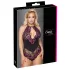 Cottelli Plus Size - Blumen-Body (schwarz-lila)